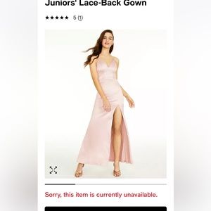 Light pink Sequin Hearts Lace Back Gown. basically new